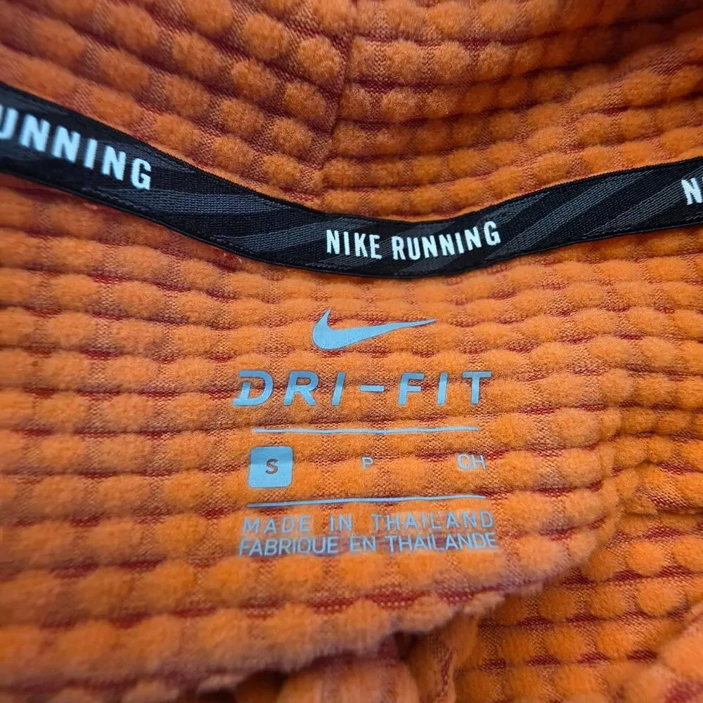 Nike Running Dri-Fit Therma Sphere Element Cowl Neck Pullover Orange Sz Small